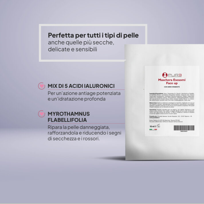 Dettagli Maschera Tessuto Esosomi Face Up di Pure Italia